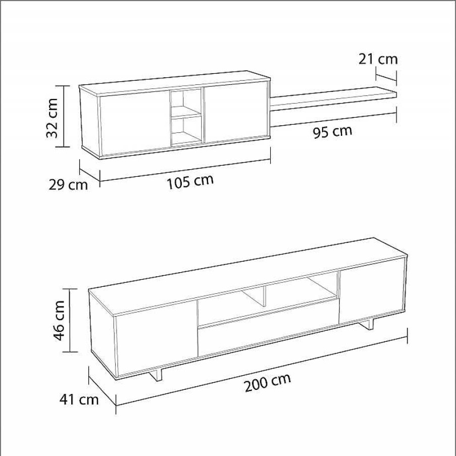 Salones SAYEZ | Mueble De Sal N Belus Blanco Y Roble Canadian