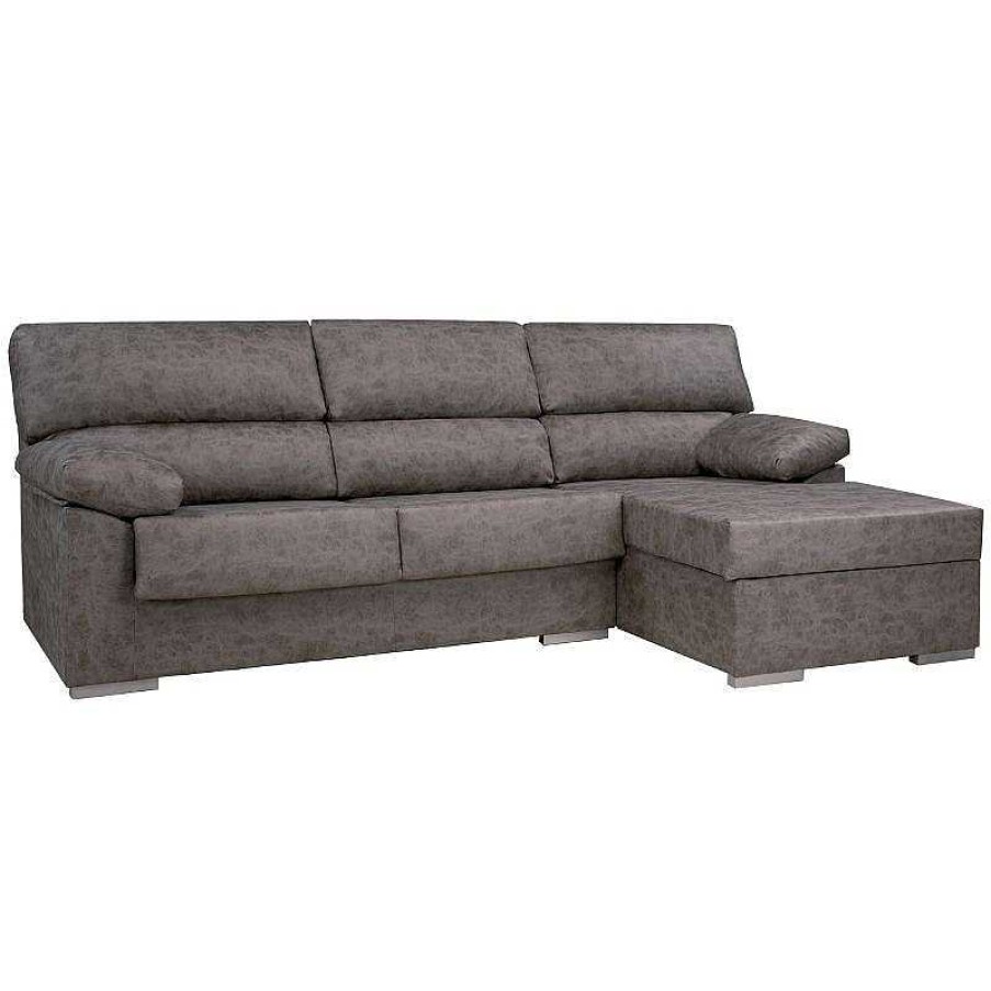 Sof S Y Sillones SAYEZ | Chaiselongue Rub Gris Cemento Visto Frente Derecha Env O Gratis!