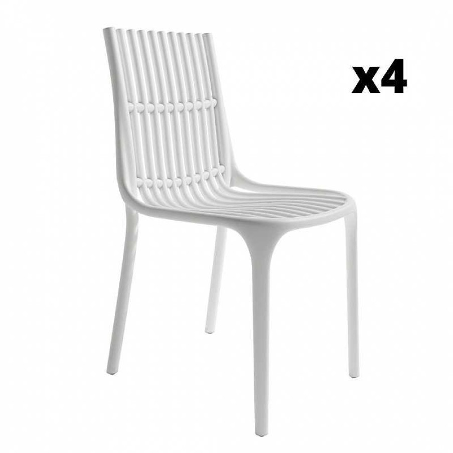 Salones SAYEZ | Pack 4 Sillas Mil N Exterior Blanco