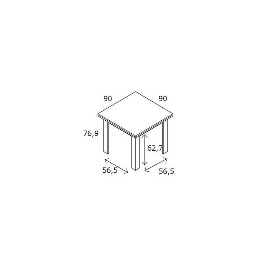 Salones SAYEZ | Mesa Comedor Cuadrada 90X90 Extensible Sidney