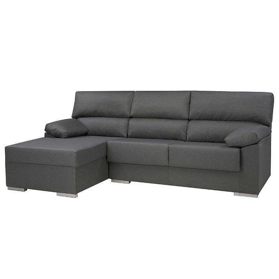 Sof S Y Sillones SAYEZ | Chaiselongue Rub Gris Oscuro Visto De Frente Izquierda Env O Gratis!