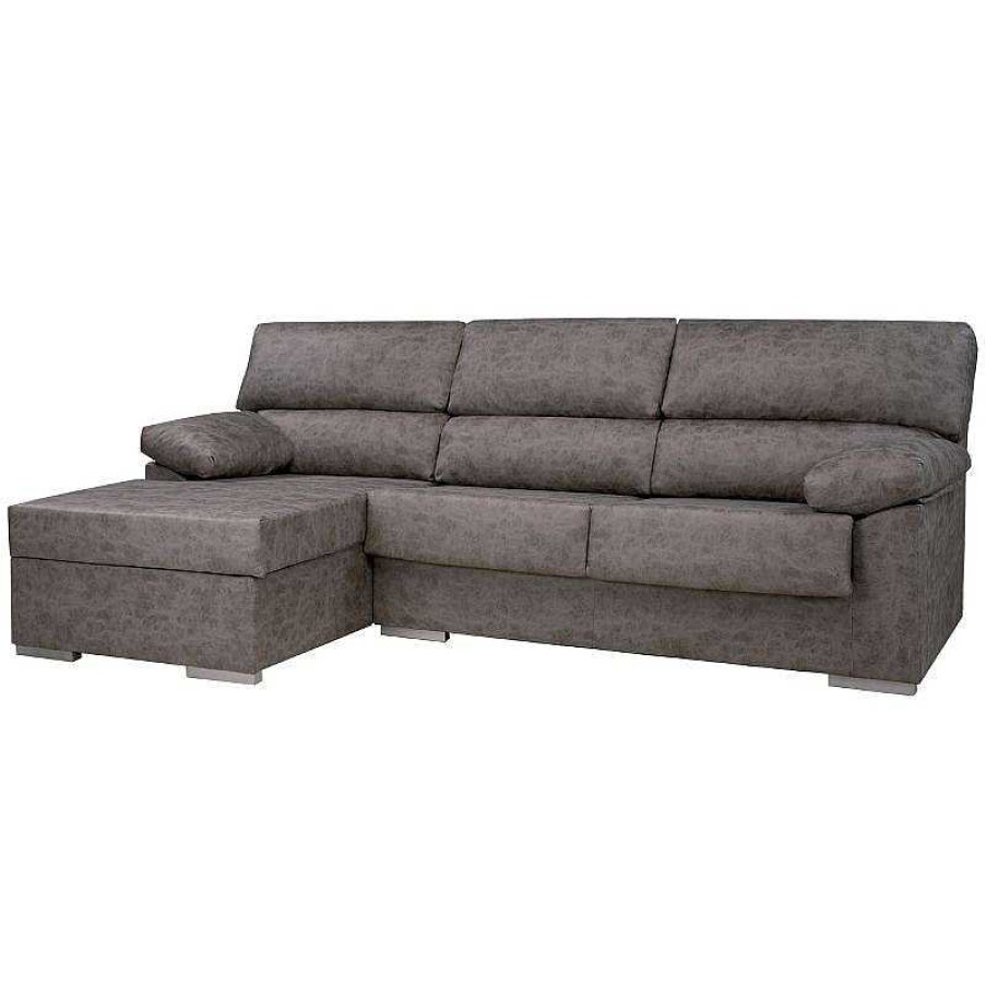 Sof S Y Sillones SAYEZ | Chaiselongue Rub Gris Cemento Visto Frente Izquierda Env O Gratis!