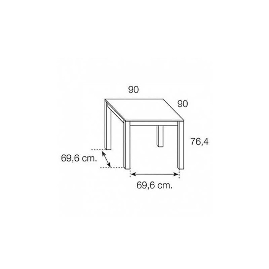 Salones SAYEZ | Mesa Comedor Cuadrada 90X90 Extensible Artisan