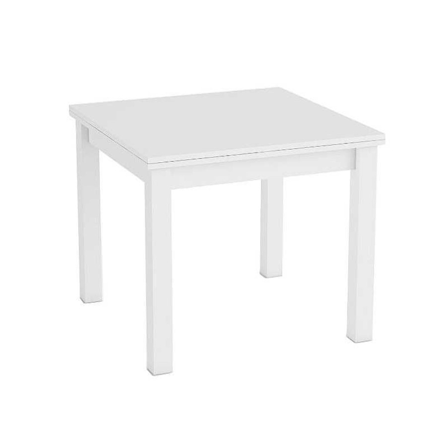 Salones SAYEZ | Mesa Comedor Cuadrada 90X90 Extensible Blanca