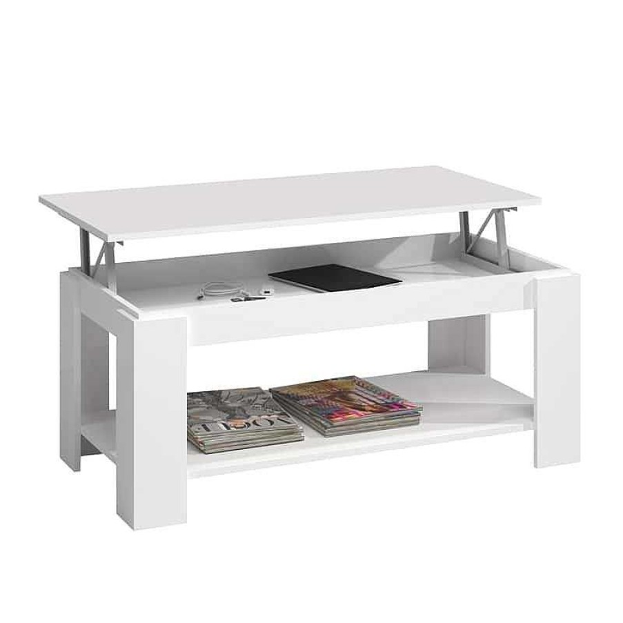 Salones SAYEZ | Mesa Centro Elevable Blanca Ambit