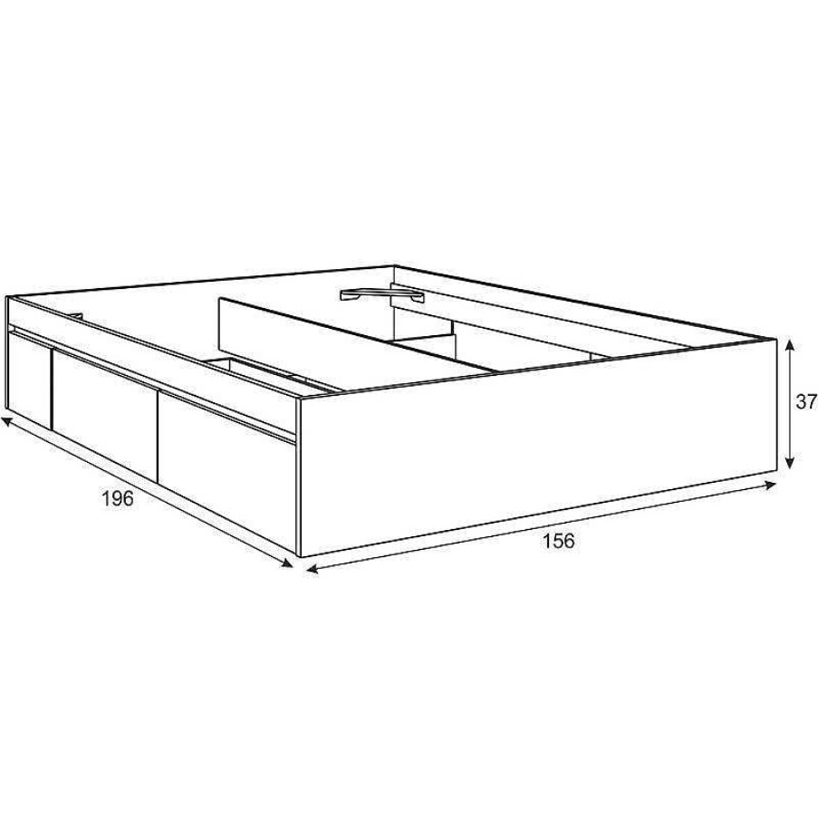 Dormitorio SAYEZ | Estructura Cama 4 Cajones Blanca