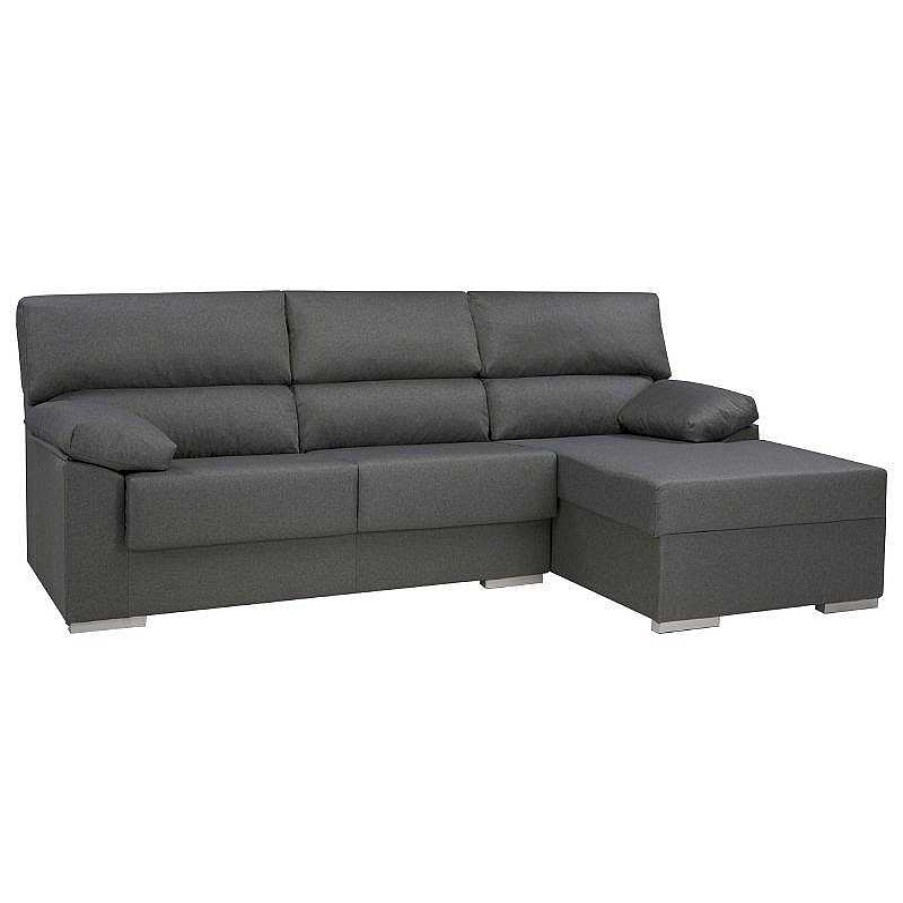 Sof S Y Sillones SAYEZ | Chaiselongue Rub Gris Oscuro Visto De Frente Derecha Env O Gratis!