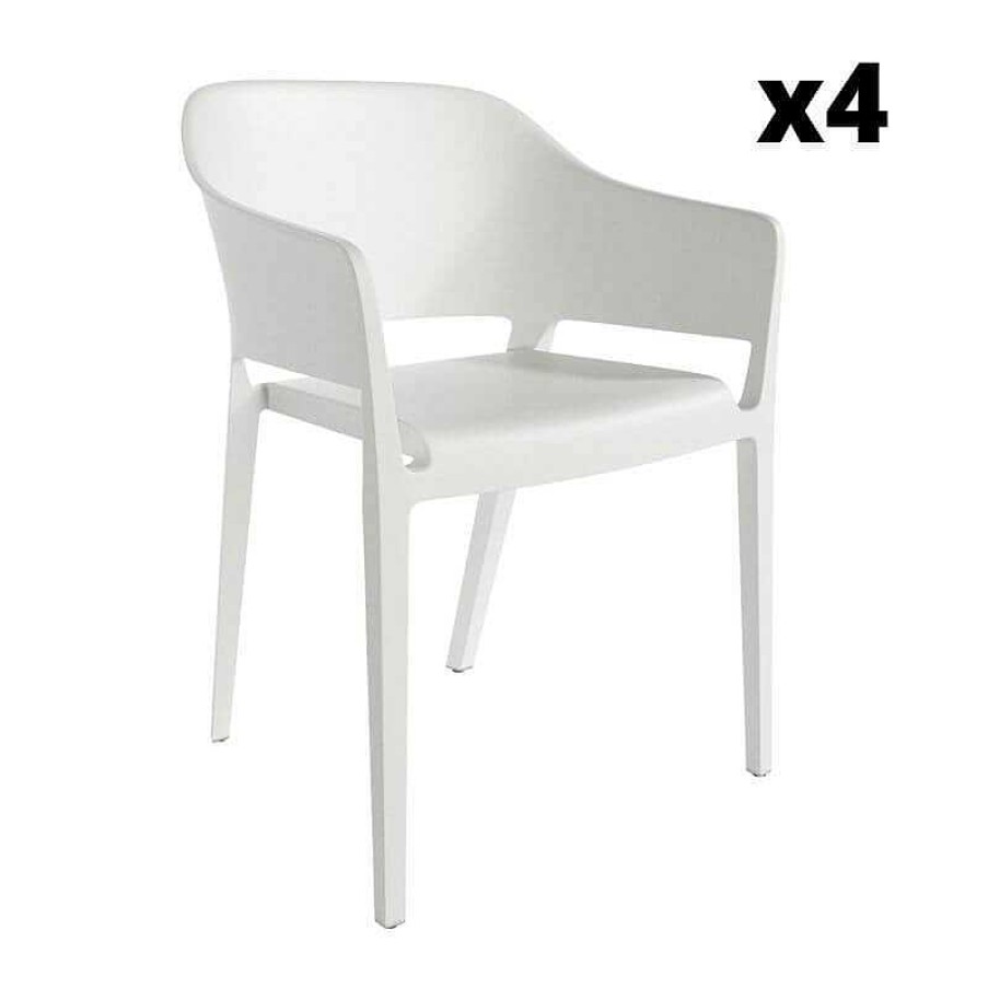 Salones SAYEZ | Pack 4 Sillas Valeta Exterior Blanco